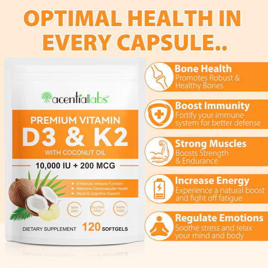 Vitamin D3 K2 Softgels 10000IU Luma Shop