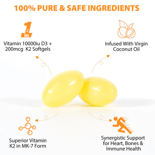 Vitamin D3 K2 Softgels 10000IU Luma Shop