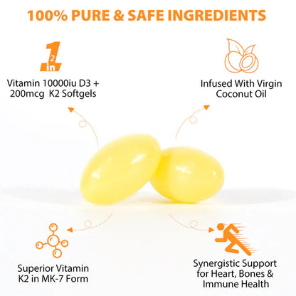 Vitamin D3 K2 Softgels 10000IU Luma Shop