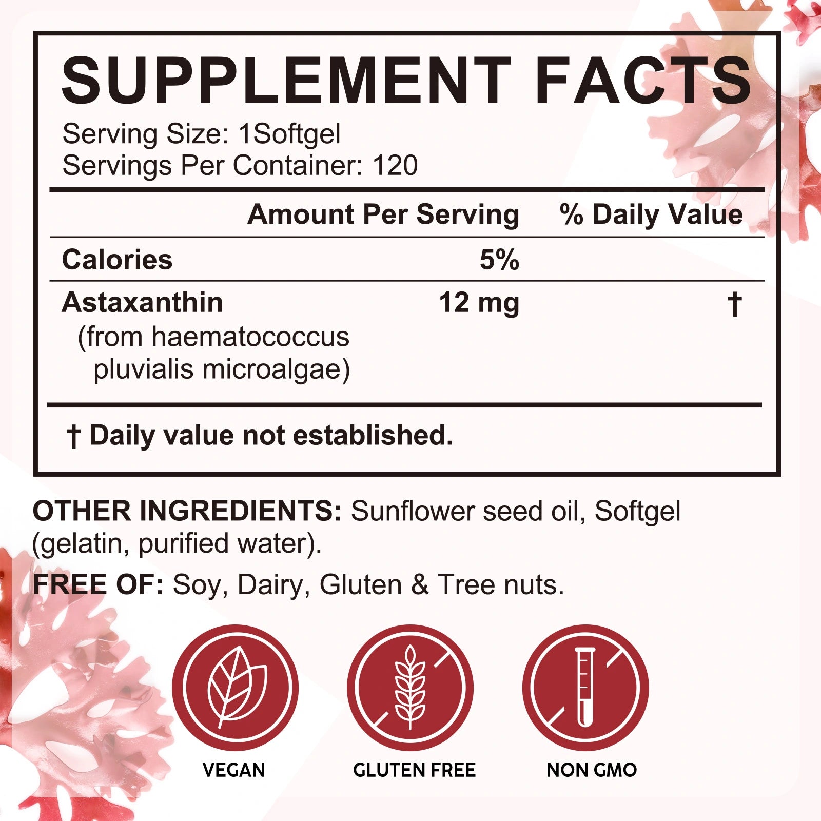 Astaxanthin 12mg softgels Luma Shop