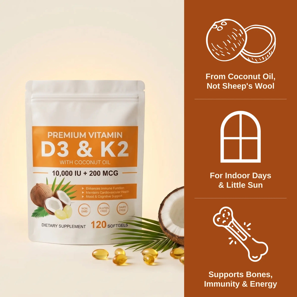 Vitamin D3 + K2 Softgels Luma Shop